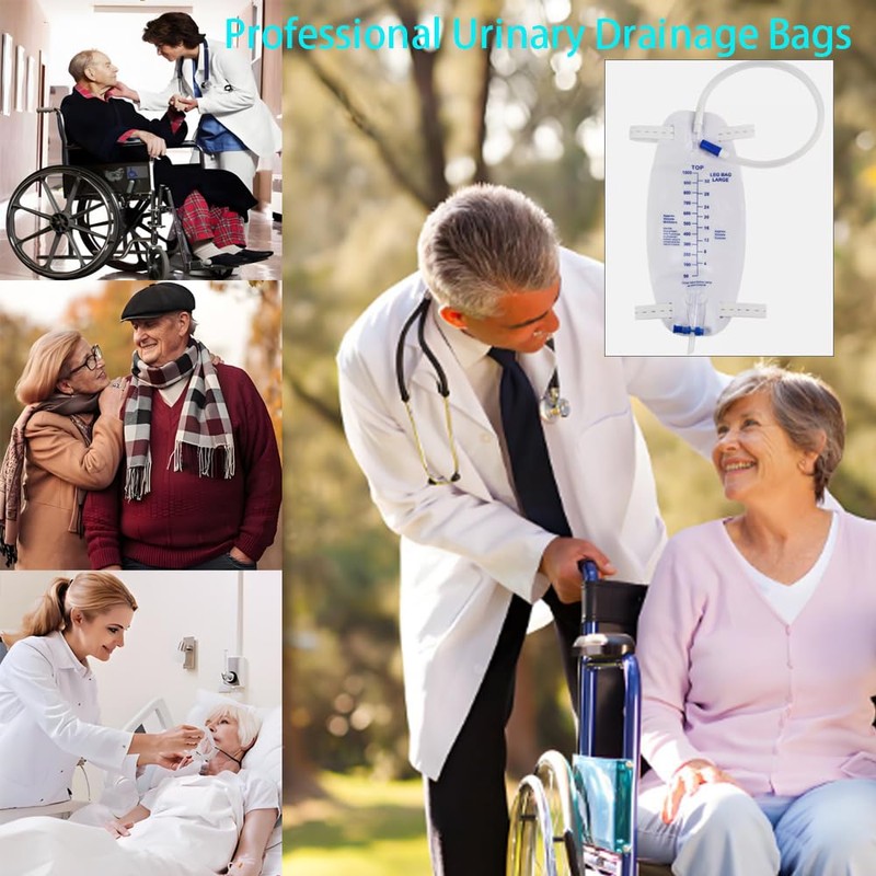 5Pack Catheter Leg Bag Urinary Drainage Bag, Disposable Urine Bags