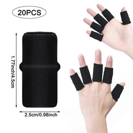 AYNKH 20-piece finger cover, elastic thumb cover and breathable support strap are used to relieve finger pain and prevent injuries and arthritis compression