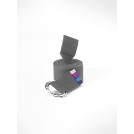 Yogamatters D-Ring Yoga Belt Strap - Organic Cotton, 2m | For Stretching and Improving Flexibility | Yoga Accessories & Equipment (Slate Grey)