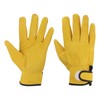 MECCANIXITY Goatskin Leather Work Gloves with Hook and Loop, Driver