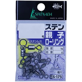 Ishinada Fishing Industry (Ishinada) Stainless Parent-Child Rolling Swivel Small Bag Black 2/0×1/0 S-175