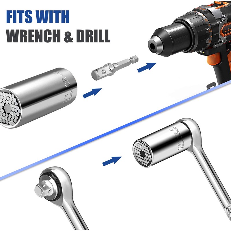 Universal Socket Set (11-32mm 7-19mm) Super Socket for Unscrew Any
