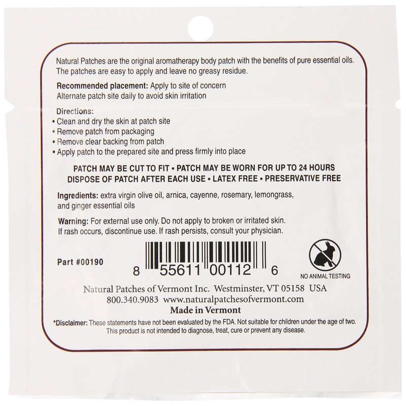 Natural Patches Of Vermont Arnica Muscle & Joint Comfort Essential