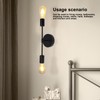 E27 E26 Double Wall Light Base Iron 85‑265V Black Modern