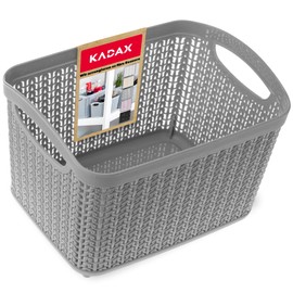 Kadax Plastic Storage Basket Storage Box Basket for Storage, Bathroom, Kitchen, Children's Room, Lightweight Universal Basket with Handles, Storage Container Rectangular