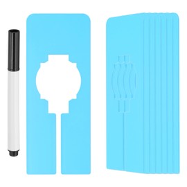 PATIKIL 8 Pcs Rectangle Clothes Dividers, 5 Inch Blank Clothing Rack Divider Sorting Clothes Size Reusable Wardrobe Hanger Separator with Pen, Blue