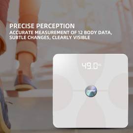 Leaone Bluetooth Body Fat Scale USB Rechargeable Smart Digital Bathroom Weight Scale Body Composition Analyzer with iOS & Android App for Body Weight Fat Water White 1Lb