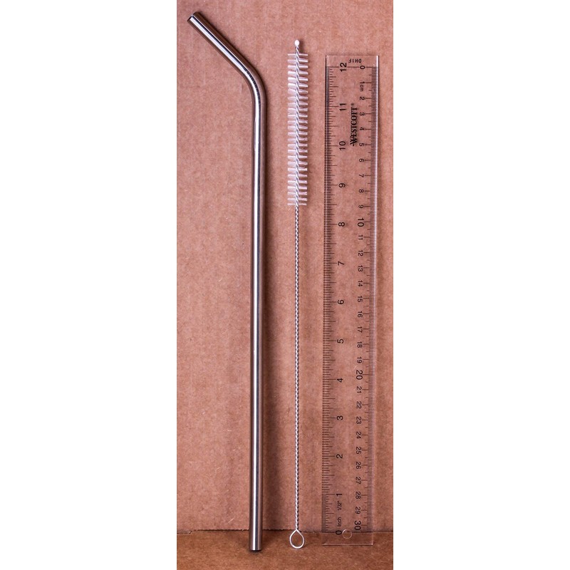 2 JUMBO 14" Stainless Steel Straws 100 oz HUGE SUPER
