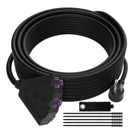 Cable De Extensión Kxable 20ft 3 Salidas 12awg Negro