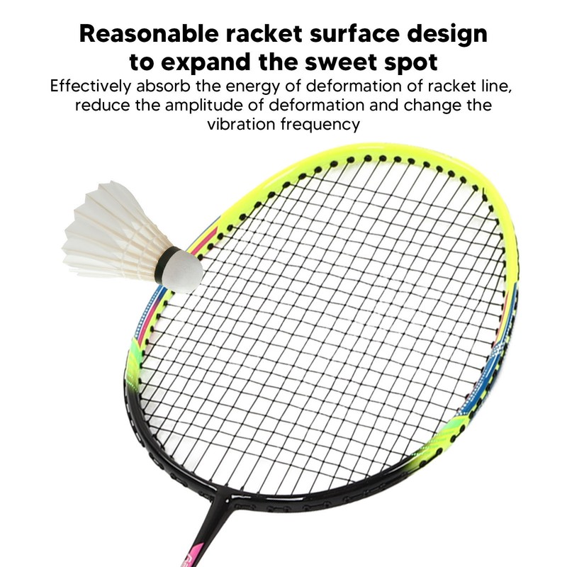 1 Pair Green Badminton Racket Set Fashionable Lightweight Comfortable Grip