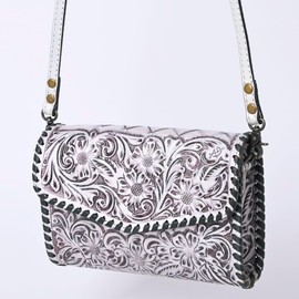 American Darling Wallet Hand Tooled Genuine Leather Western Women Bag | Handbag Purse White | Women Wallet | Wristlet Wallet