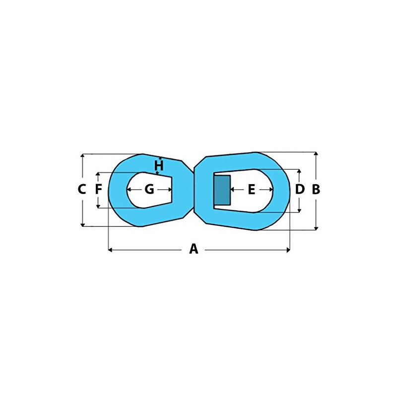 Chain Swivel Bow & Bow 10MM 3T (Blue Painted)