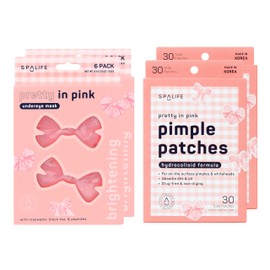 SpaLife SpaLife PRETTY IN PINK UNDEREYE MASK & PIMPLE PATCH DUO – Hydrogel Undereye Patches for Dark Circles, Puffy Eyes – Hydrocolloid Pimple Patches – Easter Day Gifts for Her - 42 Total Patches