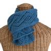 Blue Slate Hand Knit Scarf Wool and Mohair