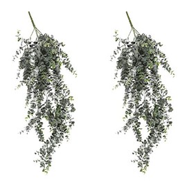 SN Decor Artificial Eucalyptus Green Hanging Plants 30â Long Eucalyptus Bush Faux Boxwood Garland Set of 2 - New
