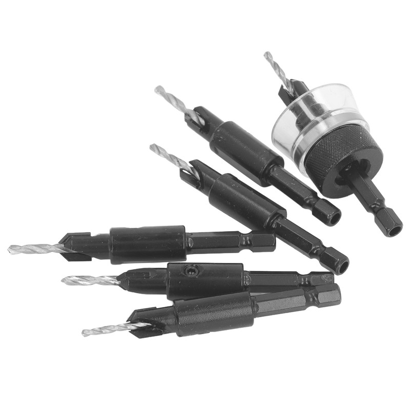 6pcs Countersink Drill Bit Set 82 Degree Chamfer 1/4 Inch