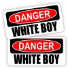 Unbranded/Generic Danger WHITE BOY Funny Hard Hat Stickers Motorcycle Welding Helmet Decals Labels