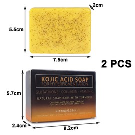 Turmeric Soap Set, Turmeric Soap Bar, Turmeric Soap, Shower Soap Men, Solid Shower Gel, Shower Soap, Solid Soap, Turmeric Kojic Acid Soap, for Face and Body Pack of 2
