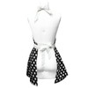 Wrapables Adjustable Flirty Hostess Apron, Black Polka Dots