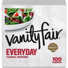 Vanity Fair Everyday Paper Napkins, 100 2-Ply Disposable Napkins (Pack of 3)