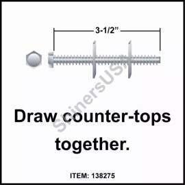 Strong-Point (500) Counter Top Draw Bolt 1/4-20 x 3-1/2 Joint Fastener #138275