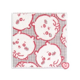 Chiikawa Chocon Check Towel Handkerchief, Pink, Gauze Pile, 41-1150080, Approx. 9.8 x 9.8 inches (25 x 25 cm)