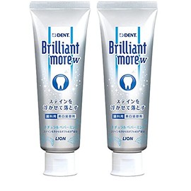 Lion Dental Material Brilliant More Double Natural Peppermint 3.2 oz (90 g) 2 Pieces [Brilliant more w] Dental Exclusive Product Whitening