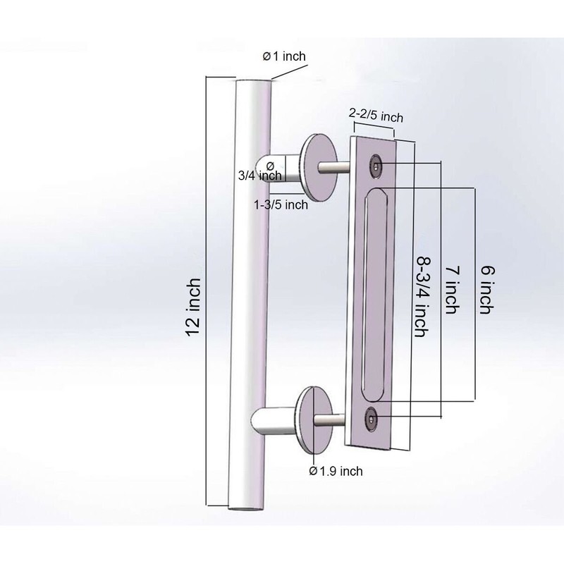 goldenwarm 12 in Sliding Barn Door Handle and Flush Pull
