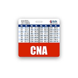 CNA Badge Buddy Horizontal w/Height & Weight Conversion Charts (Red)
