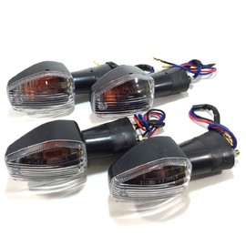 Honda Turn Signal Lights Set of 4 Clear Smoke Amber Various CB CBR Bike Dress Up Custom Parts General Purpose (Clear)