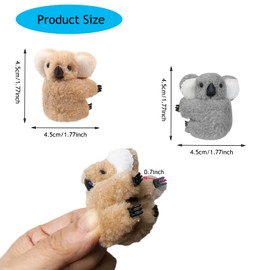 DANUDON 8 Pieces Koala Clip, Kangaroo Pencil Buddy Buddy Koala Clip On Small Stuffed Koala Pencil Toppers Animal Bear Plush Pencil Hungers Claw Clips for Girls