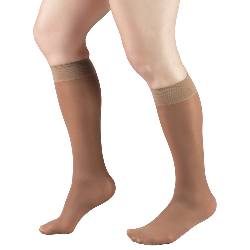 Truform Sheer Compression Stockings, 8-15 mmHg, Women's Knee High Length,