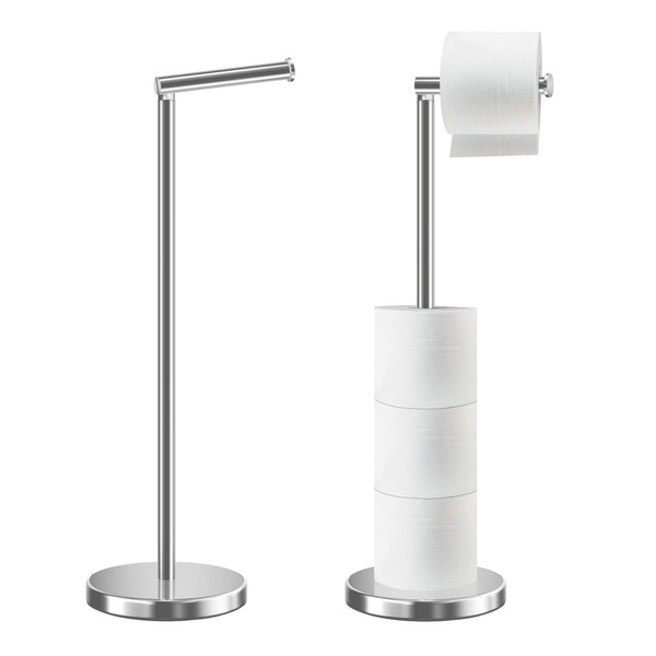 HOMEZI HOMEZI Toilet Roll Holder Free Standing with HEAVY BASE,