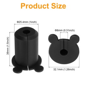 uxcell 6Pcs Wall Grommets for Cables 1 Inch Silicone Cable Wall Bushing Feed Through Cable Routing Kit Wall Cable Pass Through for Ethernet with 8mm Hole, Black(Outer Dia: 32.1mm)