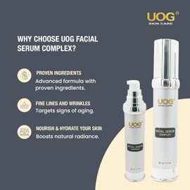 UOG Face Serum Complex – Hydrating Recovery Serum for Face & Neck, Improves Appearance of Fine Lines & Wrinkles, Advanced Skin Care. 30ml/1.0oz