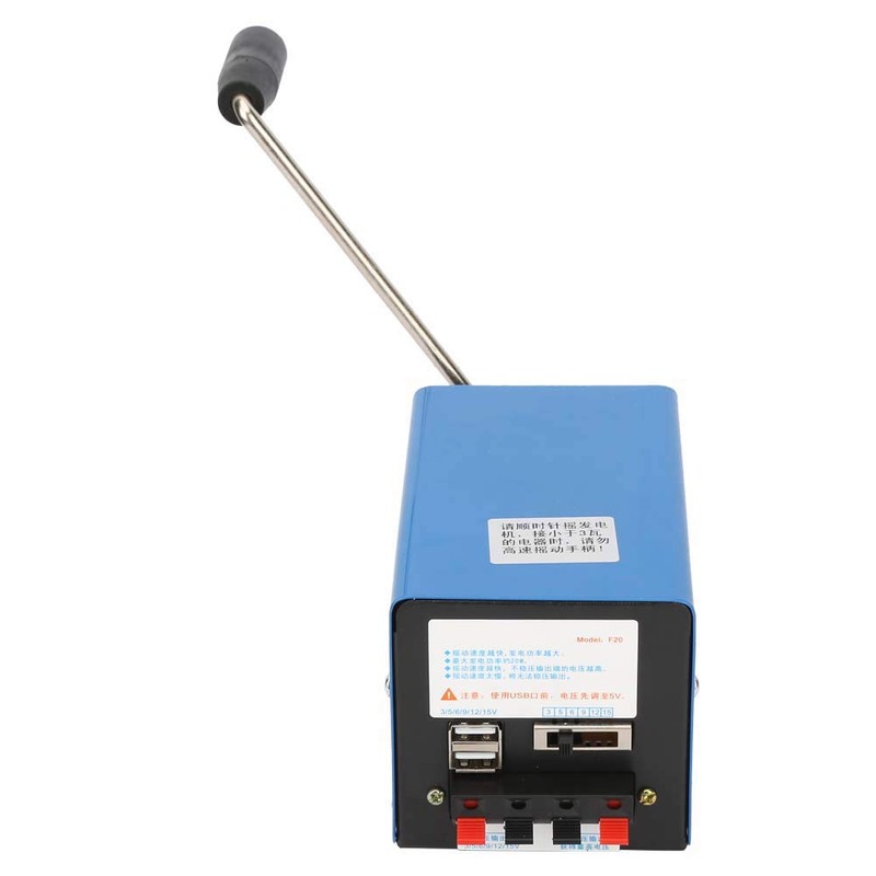 Goshyda Hand Crank Generator, Portable High Performance Hand Crank Generator
