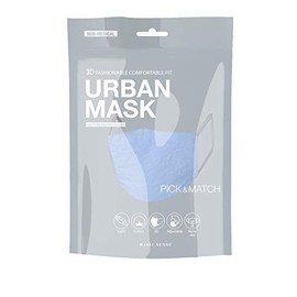 Basic Sense 100% Cotton Washable Reusable Skin Friendly Plain Face Coverings Masks (Blue)