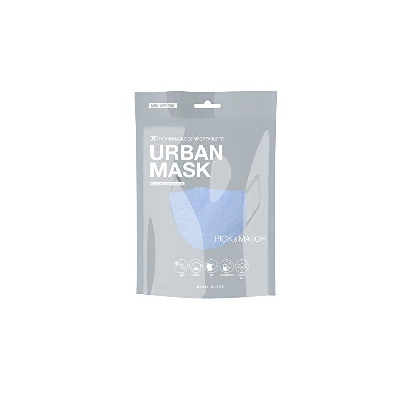 Basic Sense 100% Cotton Washable Reusable Skin Friendly Plain Face