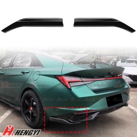 ZTT Back Rear Side Skirt Splitter Lip For Hyundai Elantra 2019-23 Gloss Black
