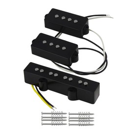 FLEOR Alnico 5 PJ Bass Pickups Neck Bridge Pickups Set for 4-String PB JB Bass Electric Bass