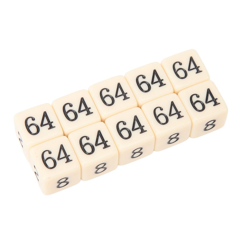 30PCS 6 Sided Number Dice 15.5mm Multiple Of 2 Number