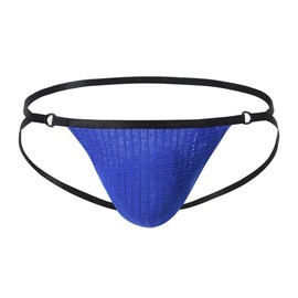 ZAIGGUT - Tanga de nailon para hombre, sexy, de talle bajo, con espalda en T, suave, transpirable, azul (blue*1), Small