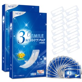3D Smile Intensive Tooth Care Pack, Dry Type, Teeth Whitening Sheet, Chamomile Extract, Whitening Toothpaste, Toothpaste Tape, 14 Days Work, 28 Sheets, Set of 2