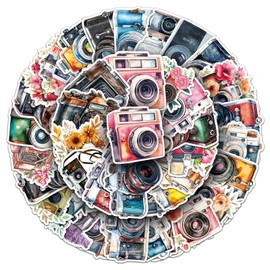 50 Pcs Retro Camera Stickers,Camera Graffiti Stickers,Vinyl Waterproof Sticker for Kids Teens Girls,Phone Laptop Water Bottles Skateboard Computer Scrapbook Luggage Guitar Car Gifts Sticker