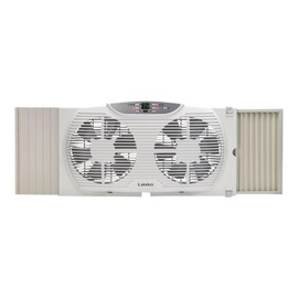 Lasko Electrically Reversible Twin Window Fan with Remote Control, W09550 | Lasko