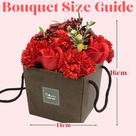 Soap Flower Bouquet,Red Rose & Carnation - Mothers Day Flowers - Valentine Flowers For Her & Flower Bouquet For Your Loved Ones.
