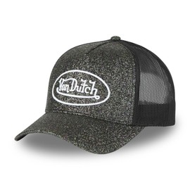 Von Dutch Men's & Women's Adjustable Cap, Glitter Trucker Cap (Glitter), Grey / Black, One Size