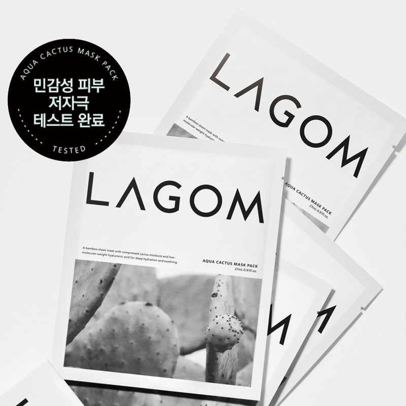 LAGOM Aqua Cactus Mask Pack - Hydrating Calming Gentle Bamboo