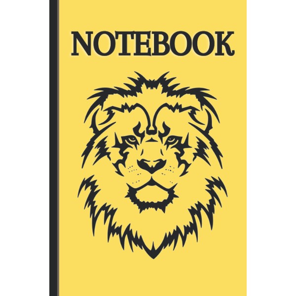 Lion Notebook: Black And Yellow journal notebook for kids teens