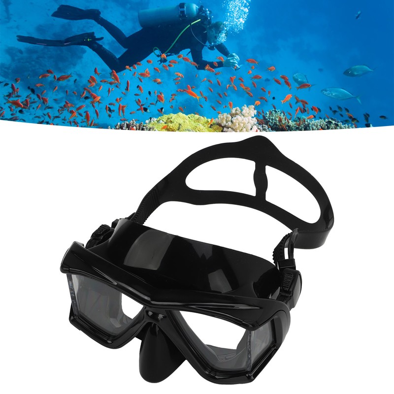 Snorkel Diving Glasses Waterproof Prevent Fog UV Protection Tempered Glass